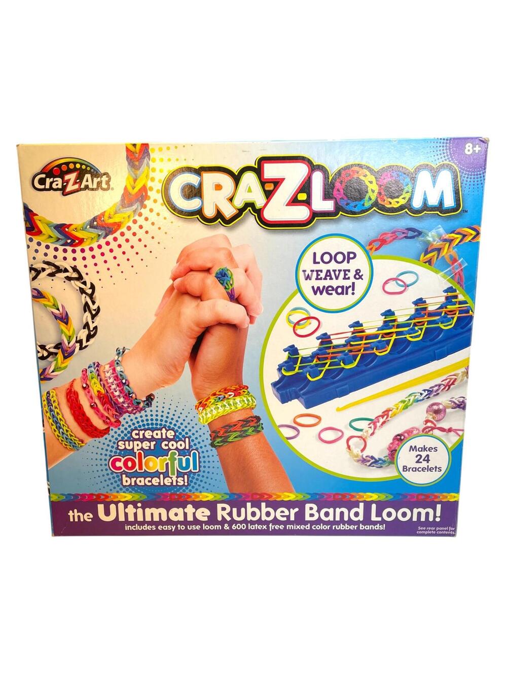 Cra-Z-Art Cra-Z-Loom Rubber Band Bracelet Maker Kit Ultimate Loom 600 Bands New